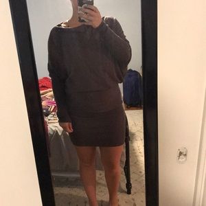 Brown sweater dress